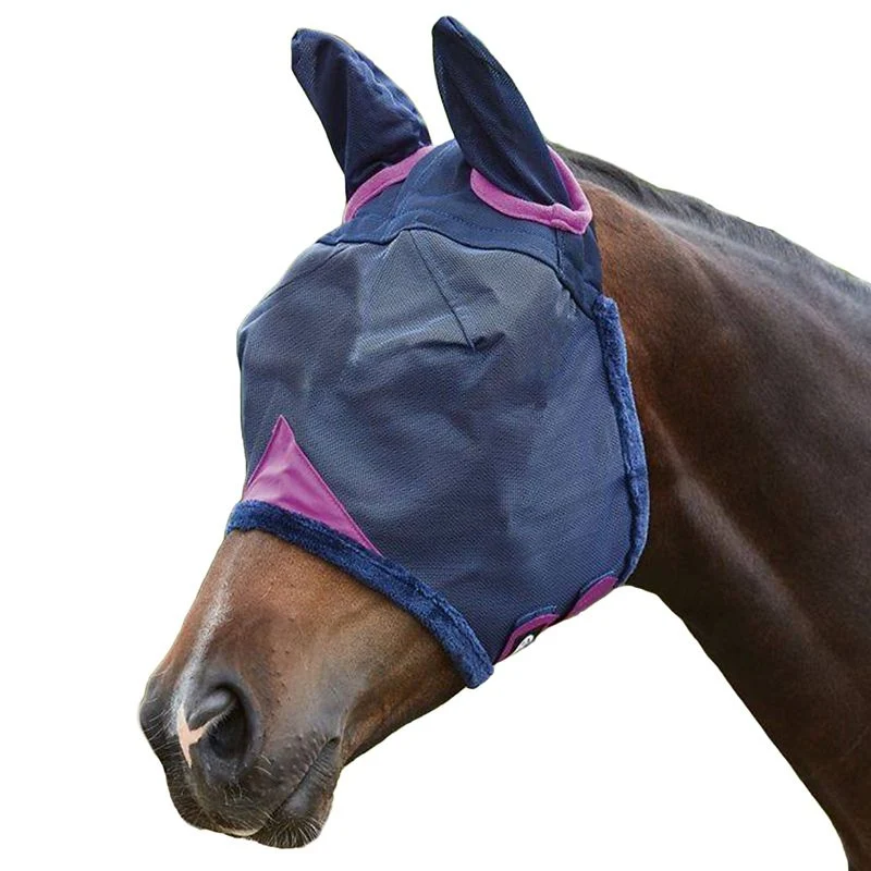 Weatherbeeta ComFiTec Durable Mesh Mask With Ears & Nose Navy/Purple / Warmblood