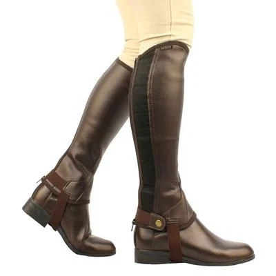 Saxon Equileather Childs Half Chaps Brown / Small