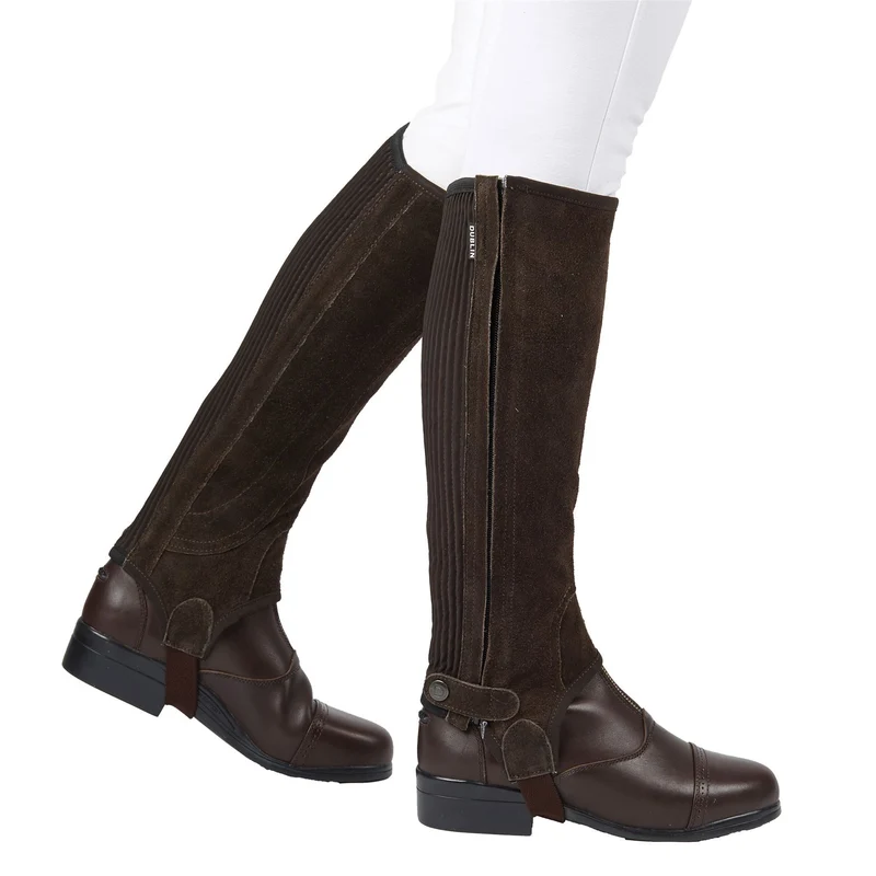 Dublin Childs Suede Half Chaps Childs Medium / Brown
