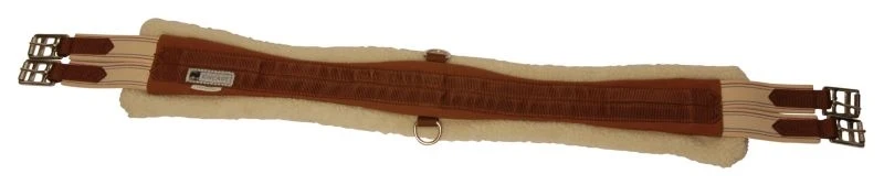 Kincade Chafeless Fleece Girth Brown/White Fleece / 50