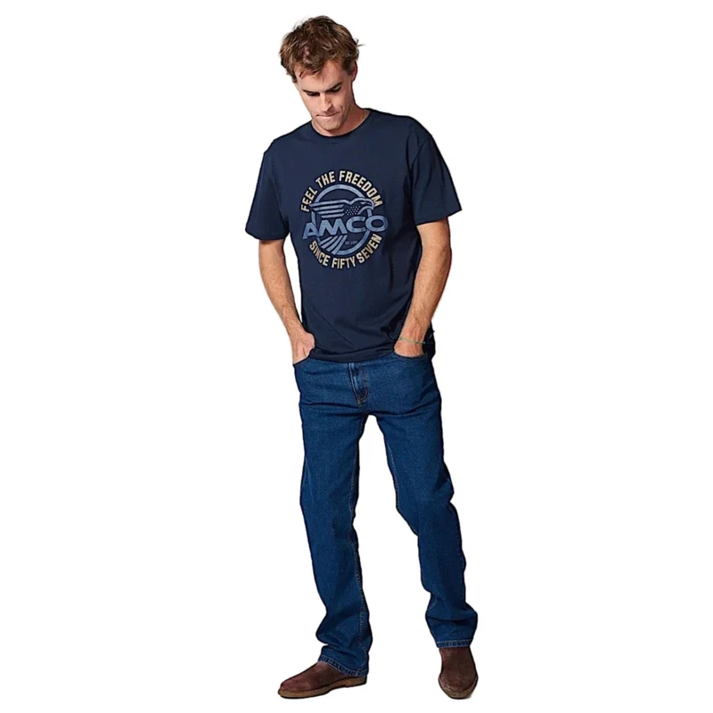 AMCO Men's Feel the Freedom T-Shirt - Navy XL