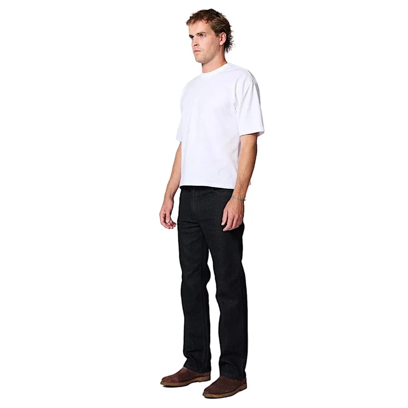 AMCO Men's Stretch Straight Leg Jeans - Black 44" / Short