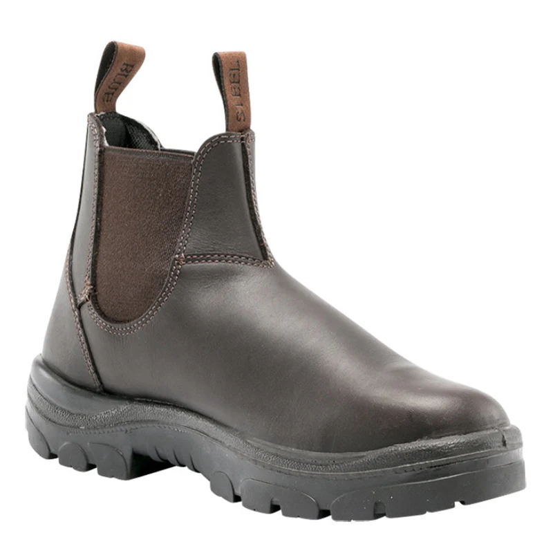 Steel Blue Mens Hobart Elastic Sided Safety Boots (312101) Winter Brown 12 (AUS/UK)