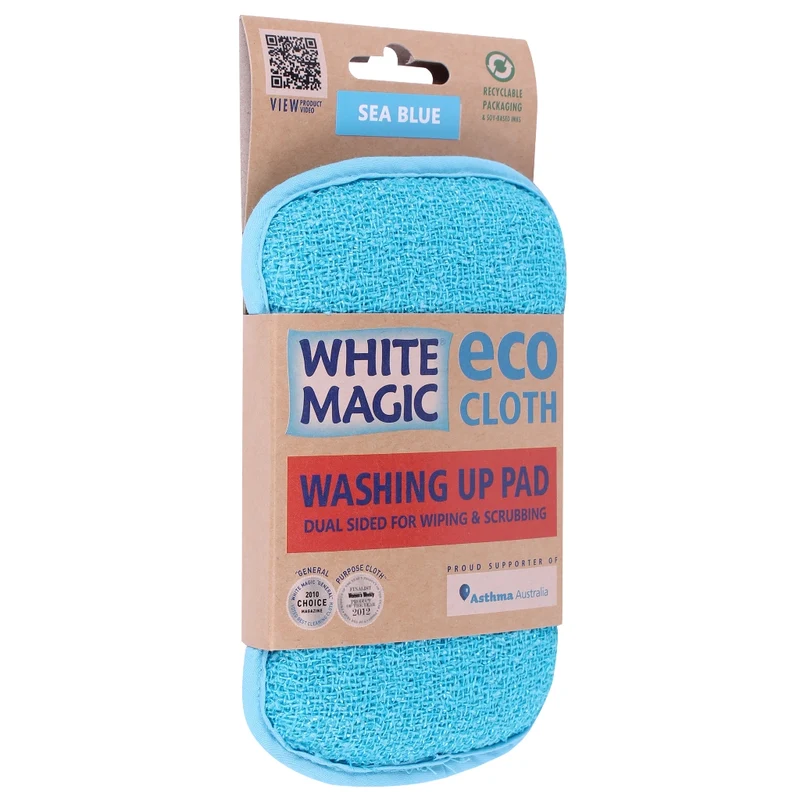 White Magic Washing up Pad (Twin Pack) Sea Blue
