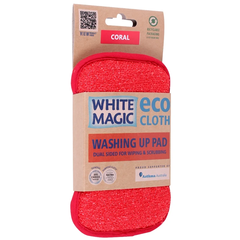 White Magic Washing up Pad (Twin Pack) Coral