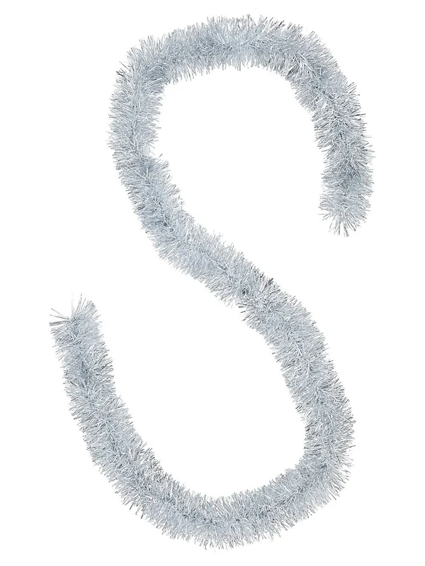 Classic 5ply Silver Metallic Spruce Christmas Tinsel Garland | 2m x 80mmMetallic Silver Christmas Warehouse