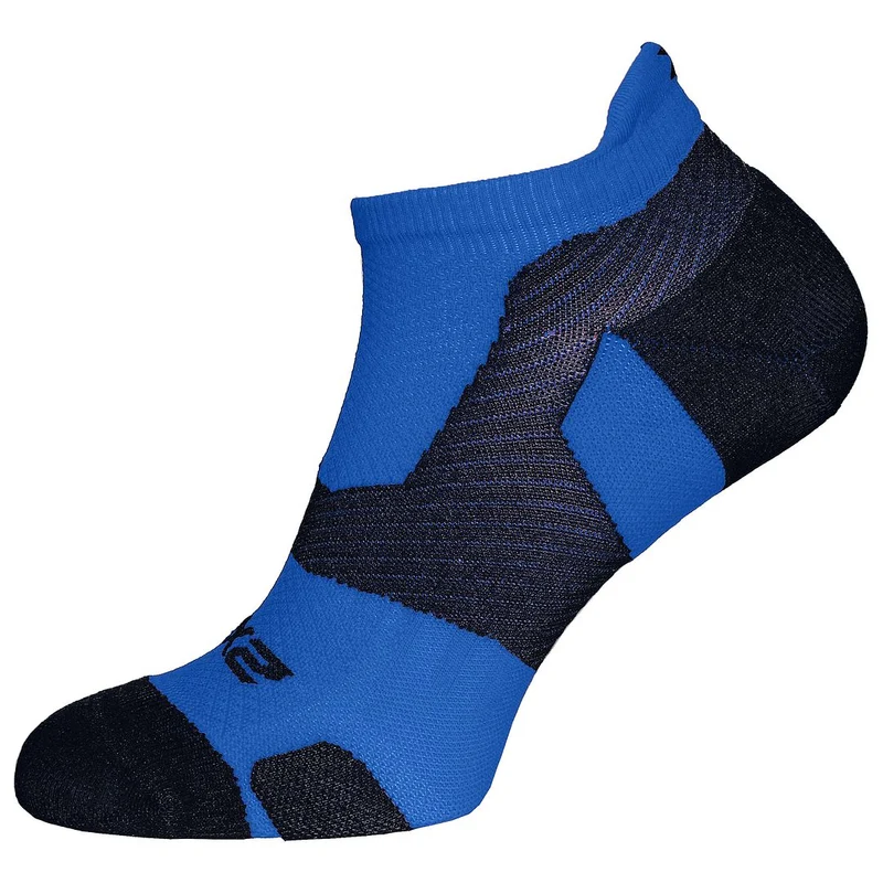 2XU Light Cushion Mens Vibrant Blue/Grey No Show Socks L