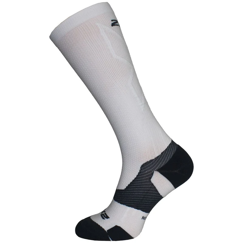 2XU Light Cushion Full White/Grey Mens Length Socks M