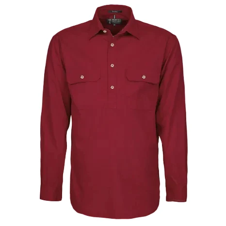 Ritemate Mens Pilbara Closed Front Shirt (RM200CF) Ochre 4XL