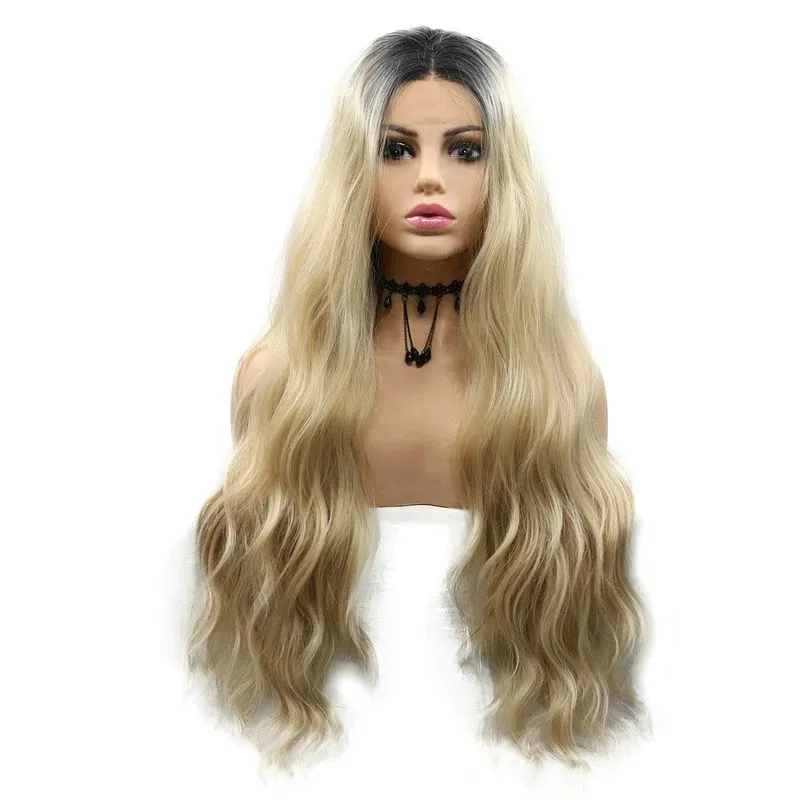Rainahair Ombre Loiro Água Onda Peruca Long Natural Look Da