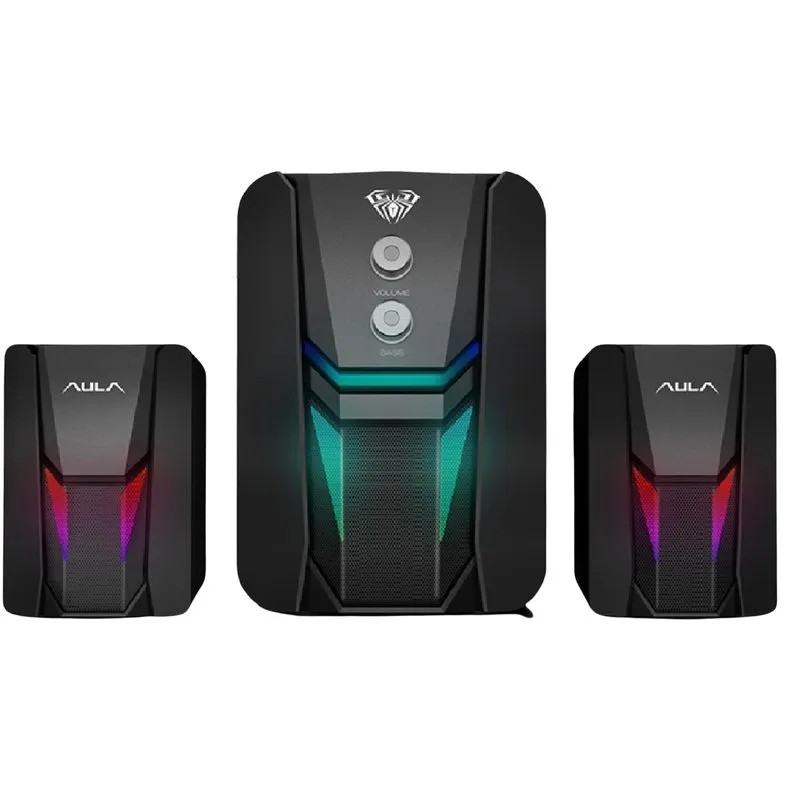 Caixa De Som Subwoofer 2x1 Rgb Gamer Conexão P2 Usb 15w Rms