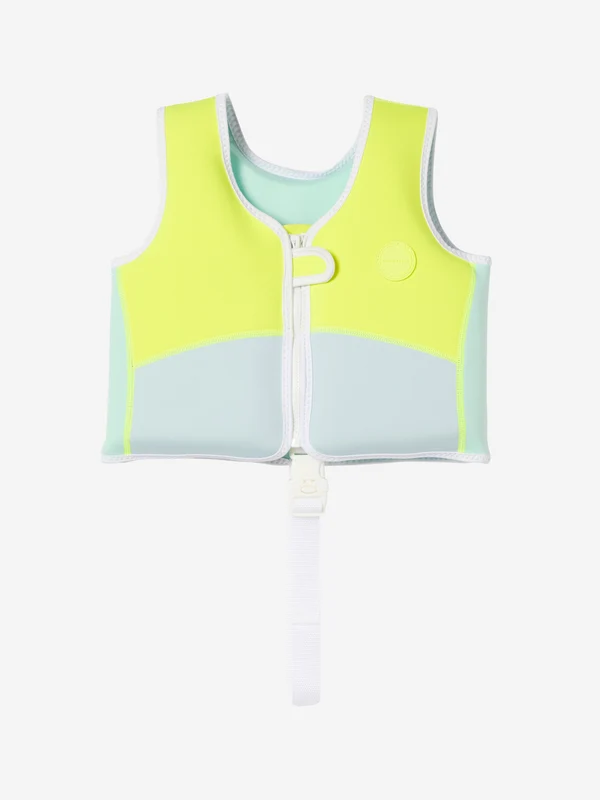 Sunnylife Kids Neon Salty the Shark Swim Vest in Yellow Yellow / 2 - 3 Yrs