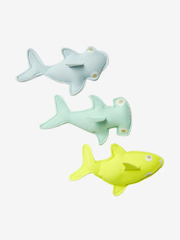 Sunnylife Kids Salty the Shark Set of 3 Dive Buddies in Multicolour (18cm) Multicoloured / One size