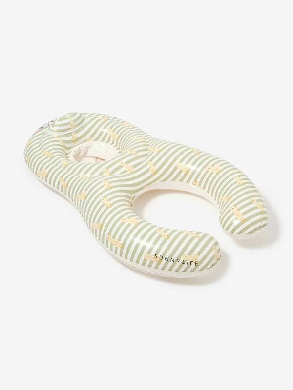 Sunnylife Kids Striped Float Together Baby Seat EU Duck in Green (110cm) Green / One size