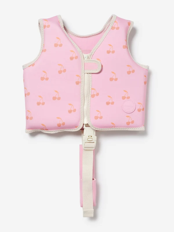 Sunnylife Girls Swim Vest Cotton Candy Cherry in Pink Pink / 2 - 3 Yrs