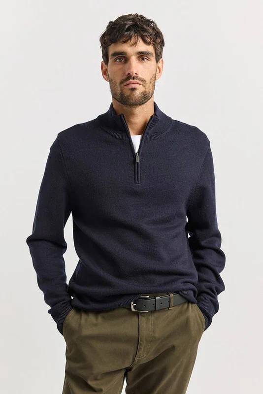 Toorallie Mens Trademark Half Zip - French Navy French Navy / 2XL