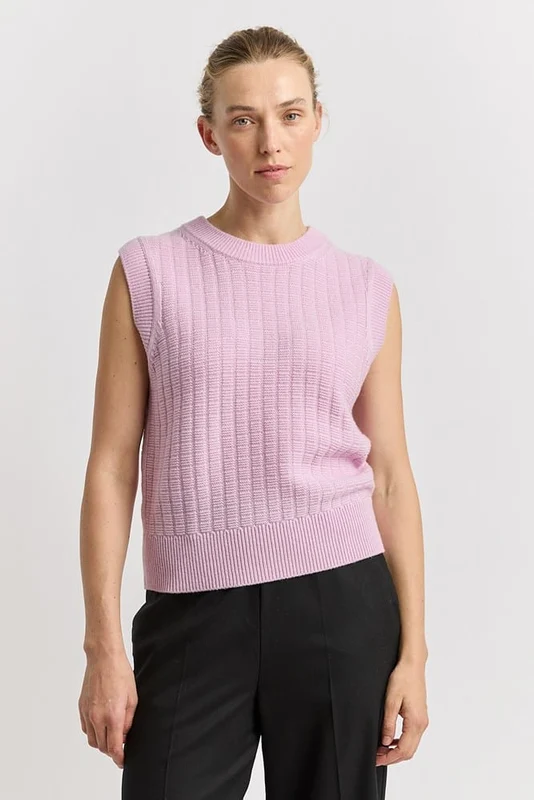Toorallie Womens Grid Knit Vest - Powder Pink Powder Pink / 10