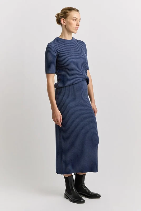 Toorallie Womens Rib Knit Skirt - Galaxy Galaxy / 12