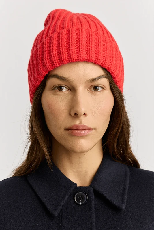 Toorallie Womens Chunky Wool Beanie - Poppy Poppy / OS