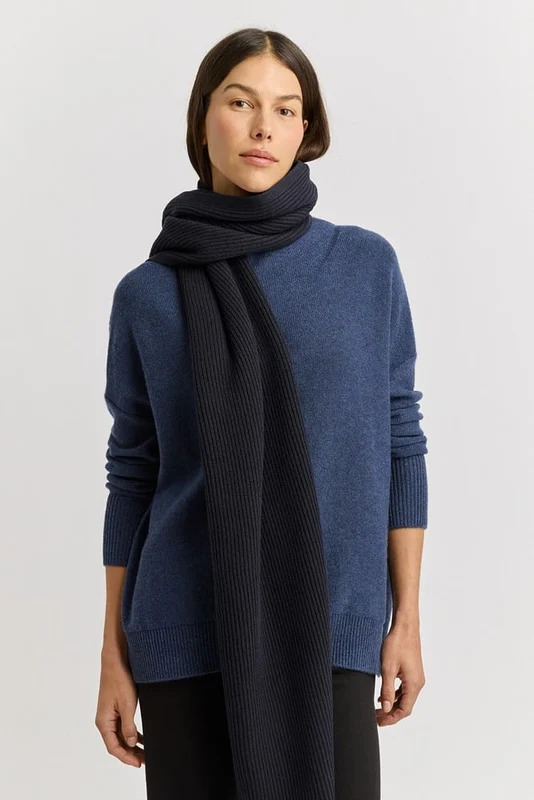 Toorallie Womens Fine Rib Scarf - French Navy French Navy / OS