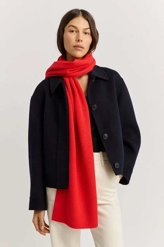 Toorallie Womens Fine Rib Scarf - Poppy Poppy / OS