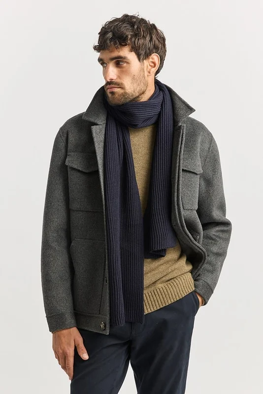 Toorallie Mens Merino Rib Scarf - French Navy French Navy / OS