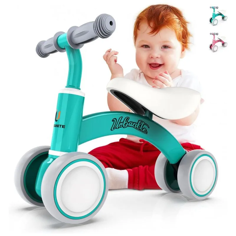 Bicicleta Sem Pedal Infantil Com 4 Rodas Para Criancas De 1 A 4 Anos, Urbanite, Azul