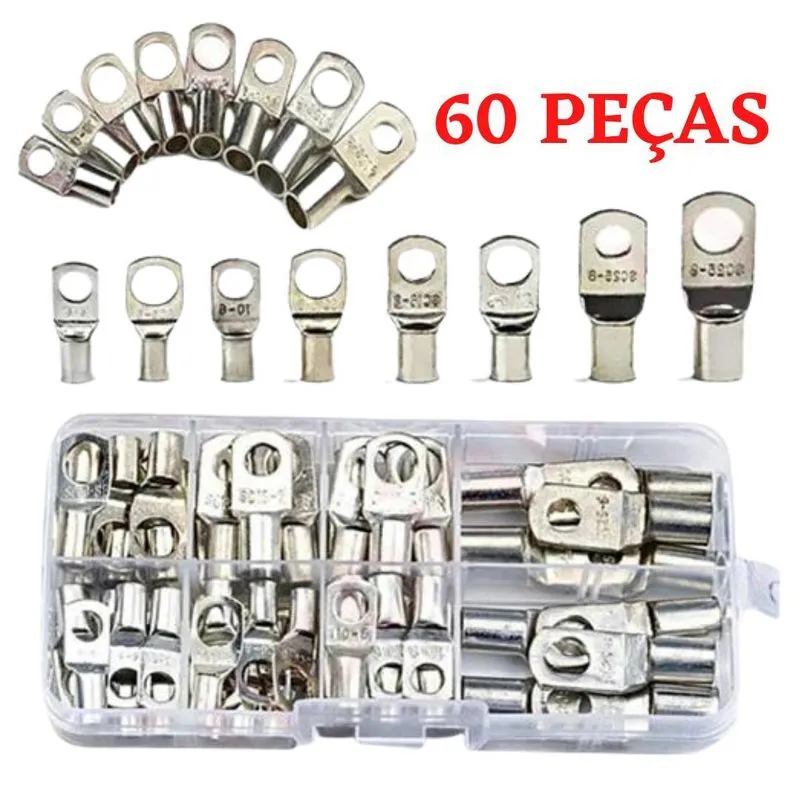 Kit 60 Peças Terminais De Compressão 6 / 10 / 16 / 25mm