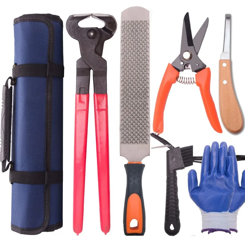 Kit De Ferramentas Farrier Hoof Long River De 7 Peças Com Bolsa De Transporte