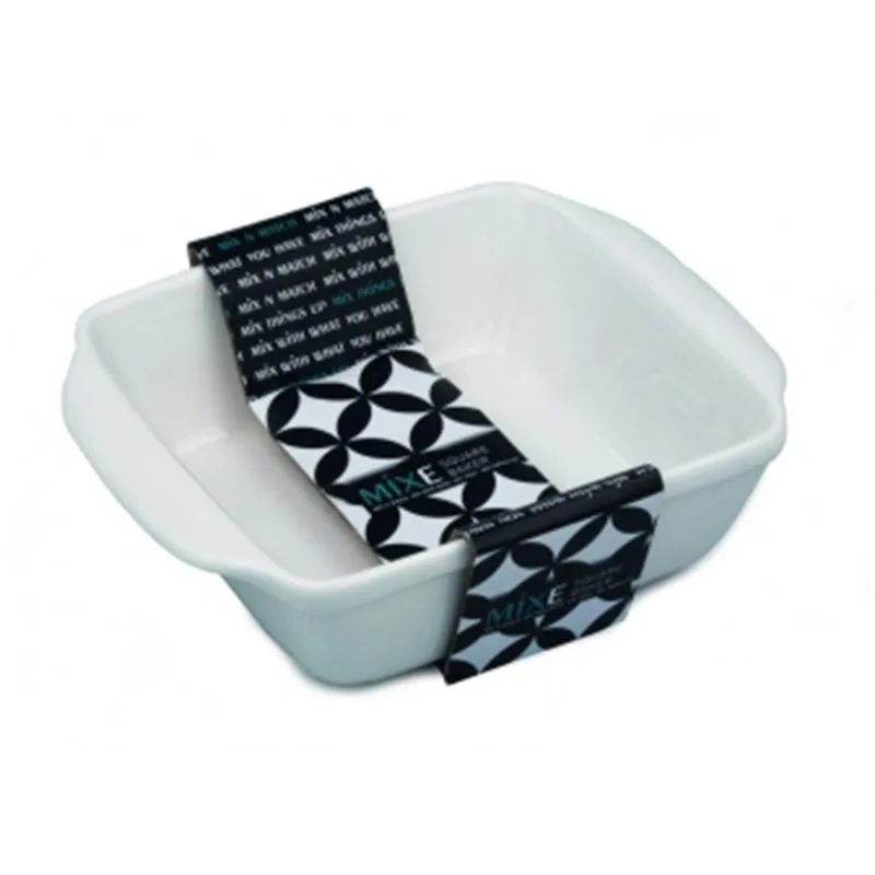 Travessa Retangular Porcelana Mixe Branca 20cm