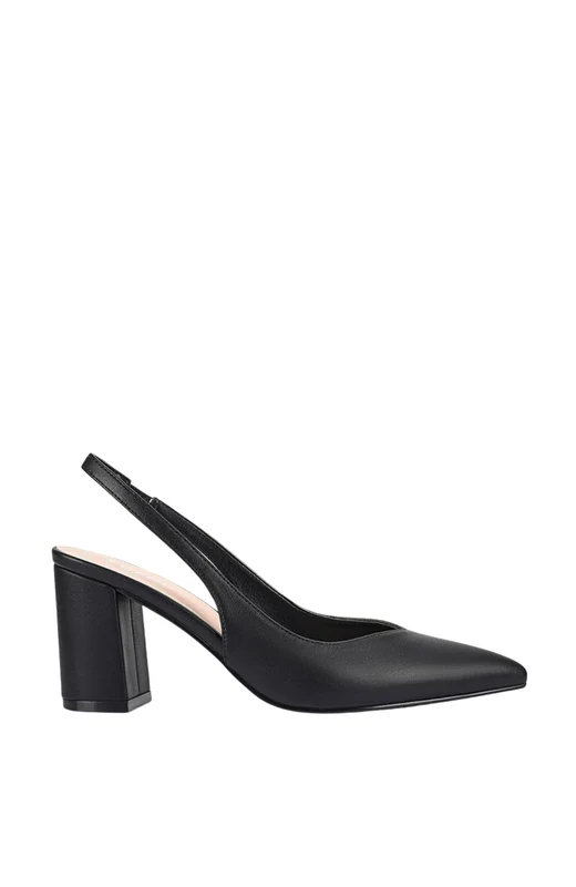 Elisha Slingback Block Heels Chocolate Brown Micro / 38