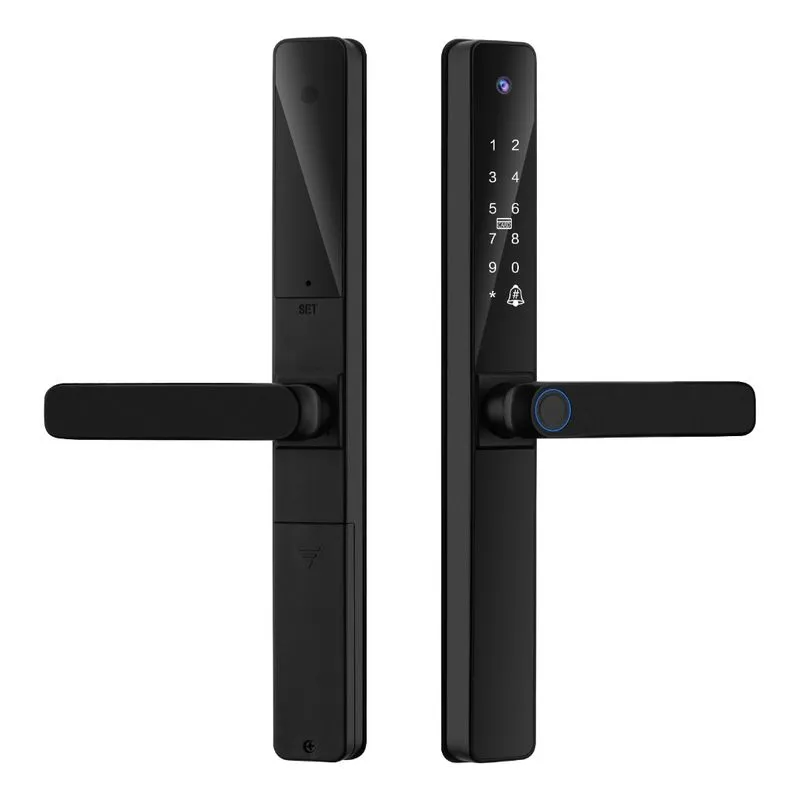 Fechadura De Porta À Prova D 'água Com Impressão Digital E Senha Dq05 Preta