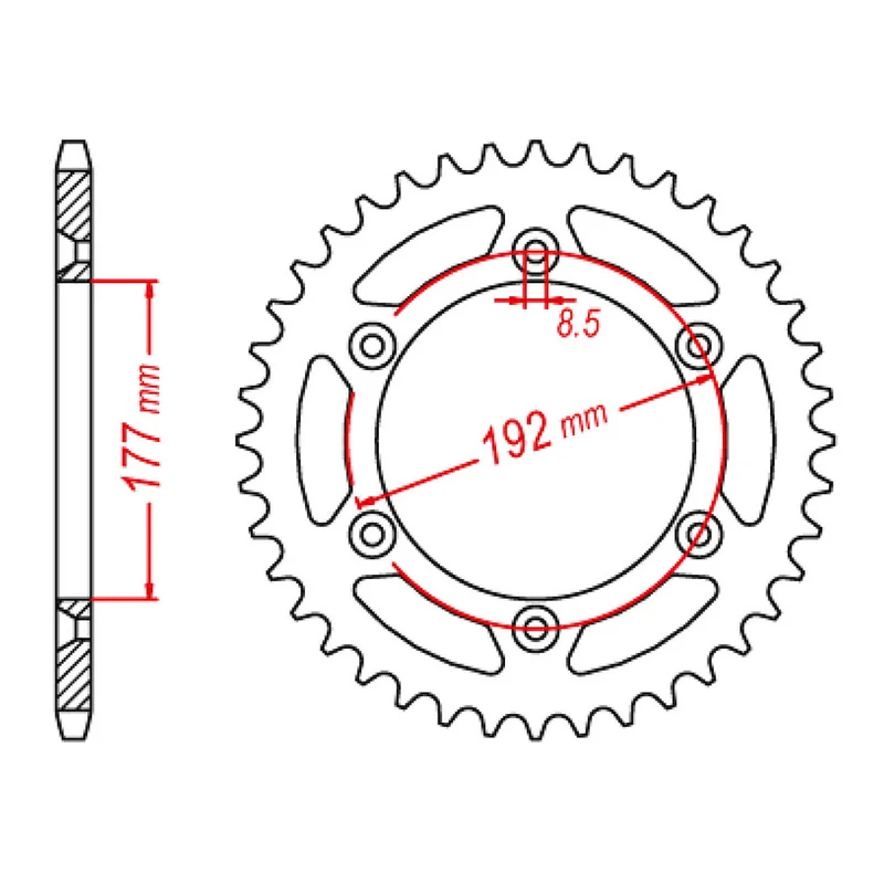MTX 223 Steel Rear Sprocket #520 (11-HSQ1) 48 Tooth