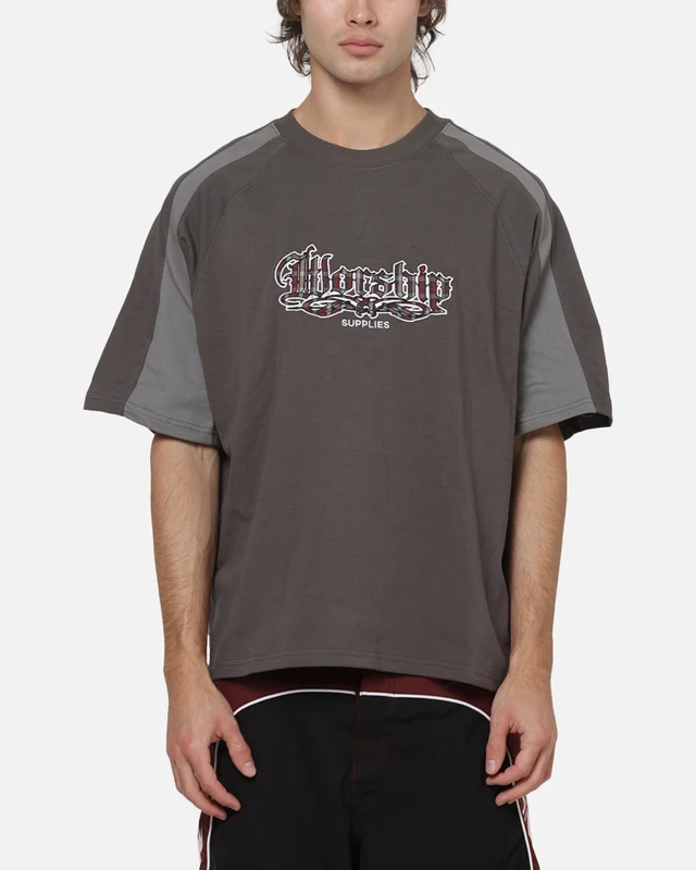 Worship Catharsis Box Crop Raglan T-Shirt Worn Black 2XL