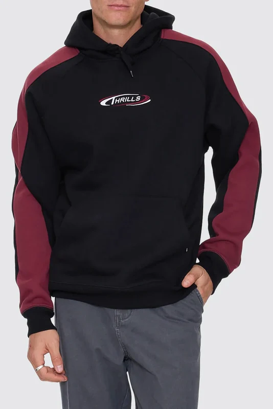 Spectral Raglan Panel Cropped Hood Black XXL