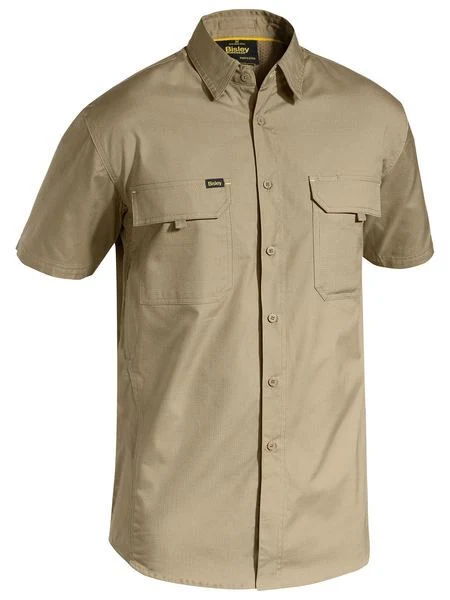 Bisley Mens X Airflow Ripstop S/S Shirt (BS1414_BCDR) Khaki [GD] 3XL