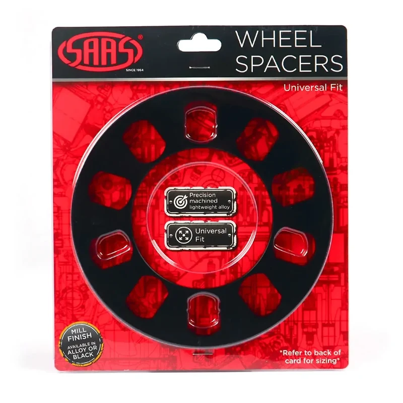 SAAS Wheel Spacer Pair Universal 5 Stud 3mm Black - WS5003B