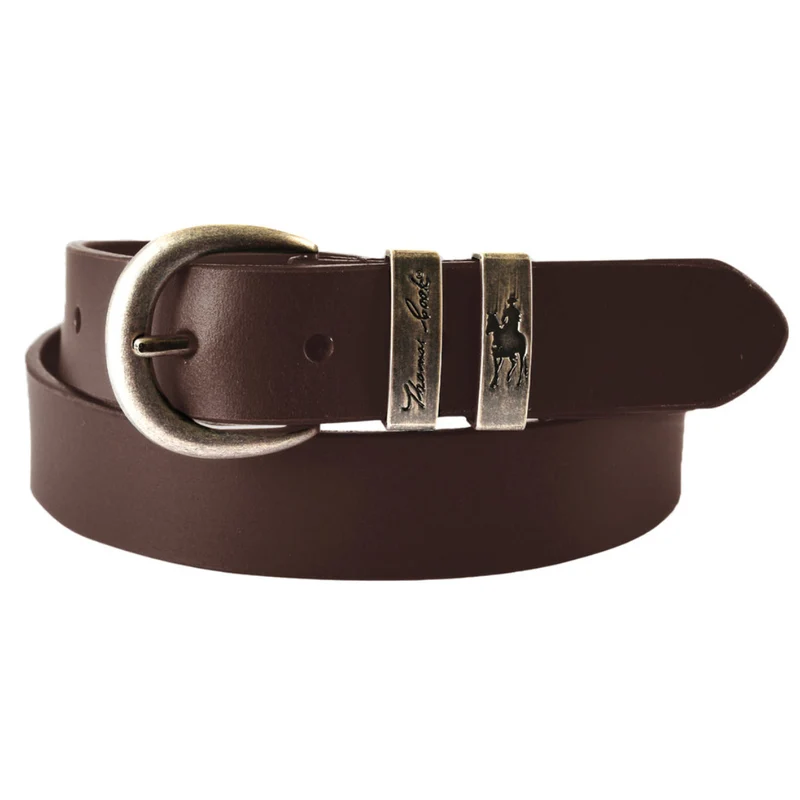 Thomas Cook Narrow Silver Twin Keeper Belt (TCP1974BEL) Chocolate XL