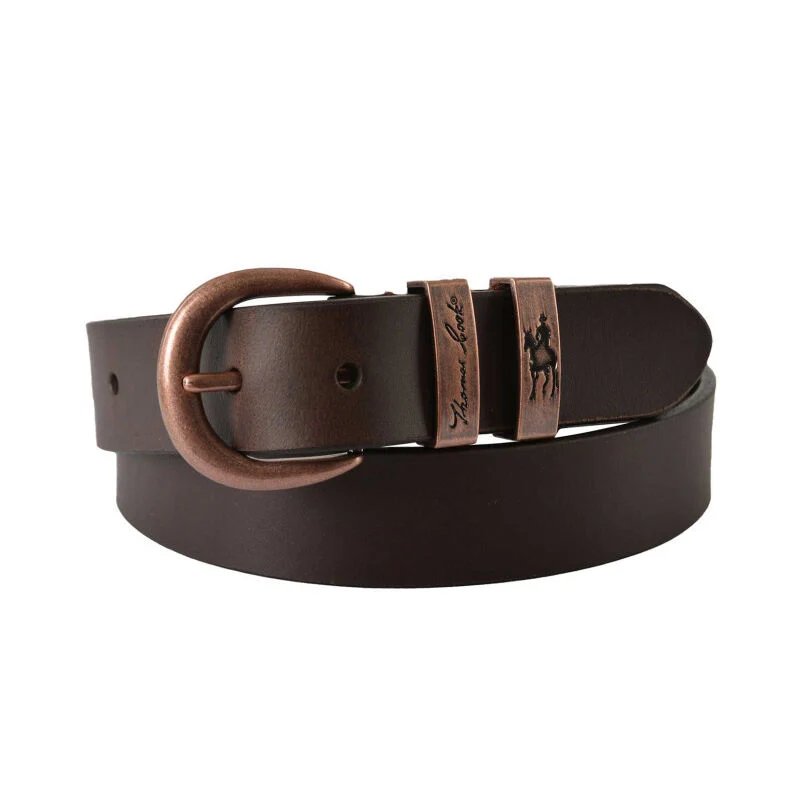 Thomas Cook Narrow Copper Twin Keeper Belt (TCP1986BEL) Chocolate [SD] XL