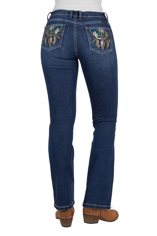Pure Western Womens Alba Bootcut Jeans - 32 Leg (PCP2211938) Indigo 16
