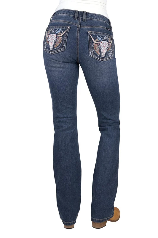Pure Western Womens Bec Bootcut Jeans - 34 Leg (PCP2208036) Indigo 14