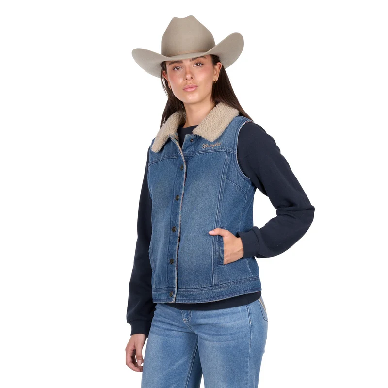 Wrangler Womens Dixie Reversible Vest (X6W2602570) Denim/Multi [SD] S