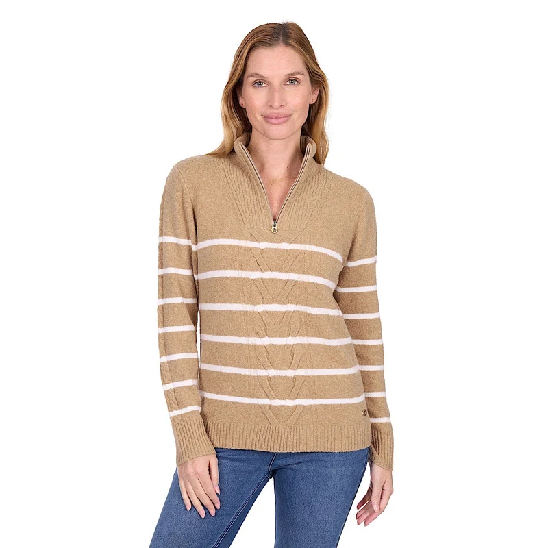 Thomas Cook Women's Luna 1/4 Zip Jumper - Tan Marle 14