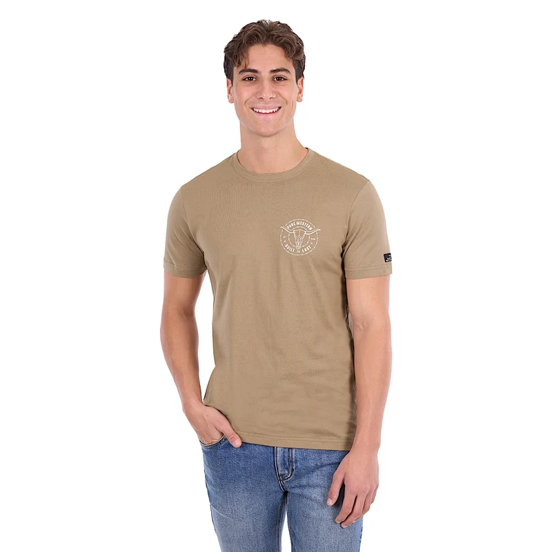 Pure Western Men's Walker Tee - Sand XXL