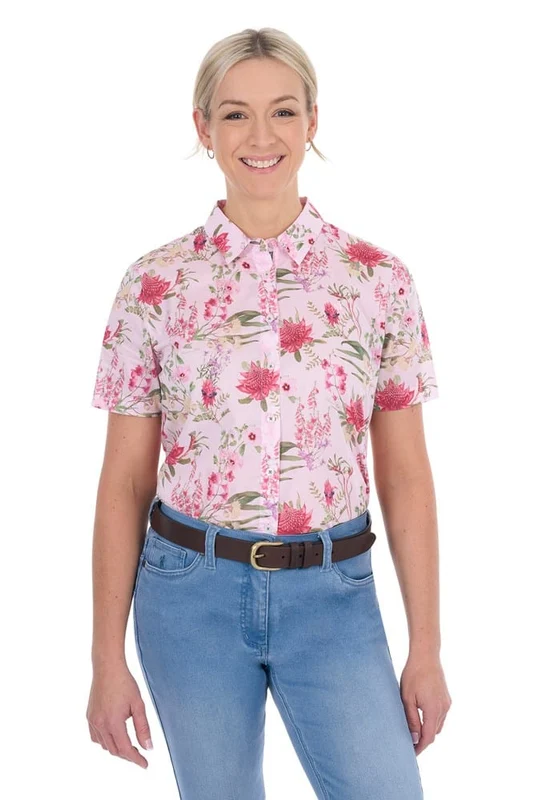 Thomas Cook Womens Frankie Short Sleeve Shirt Pink Multi / 14