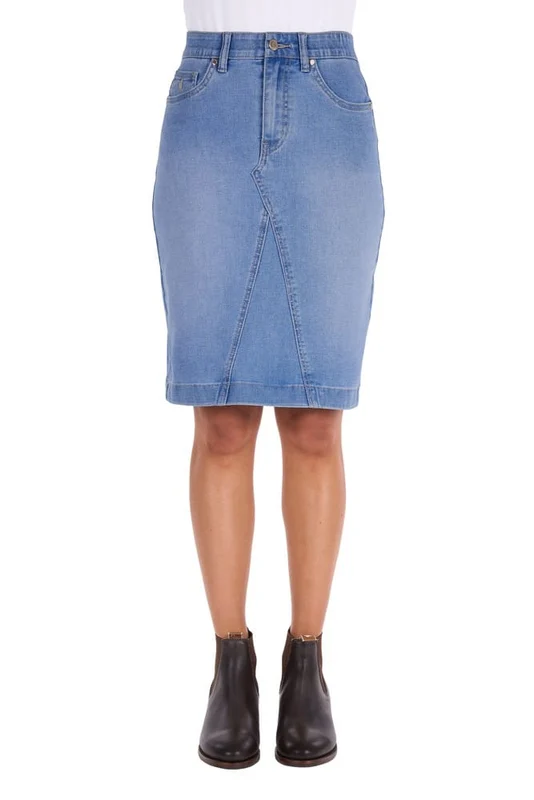 Thomas Cook Womens Ebony Denim Skirt Light Wash / 12