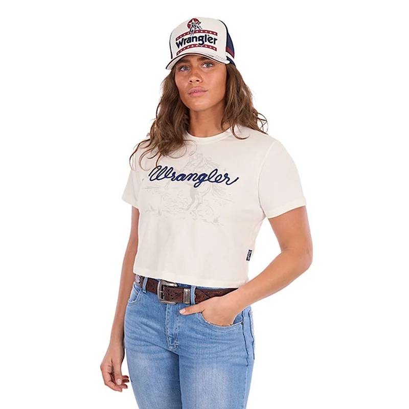 Wrangler Women's Cindy Crop Tee - Cream 18