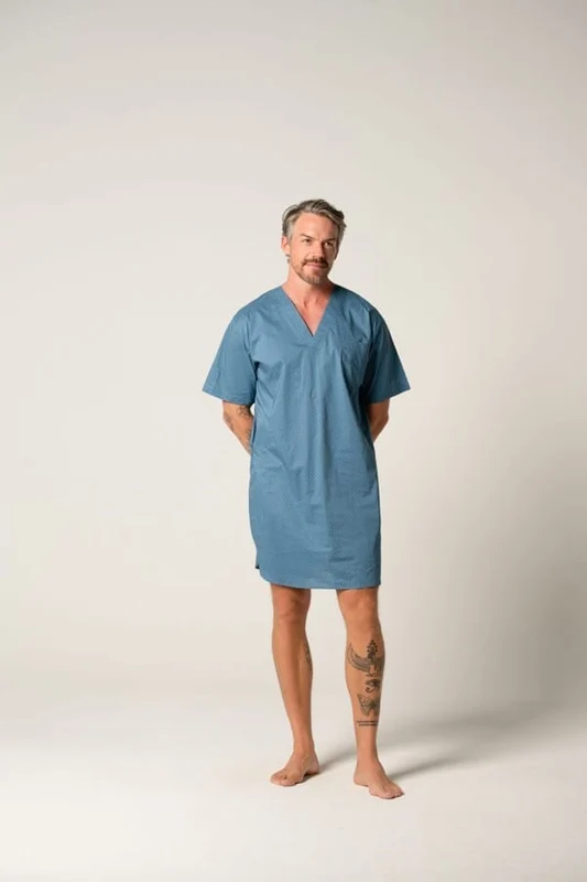 Contare Mens Featherweight Cotton Short Sleeve Nightshirt - Copen Symbols Copen Symbols / XL