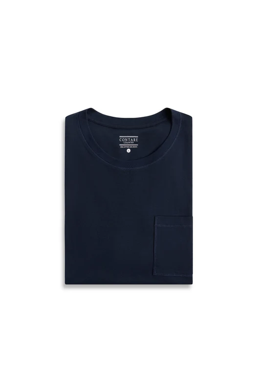 Contare Mens French Navy CloudSoft Jersey Lounge Short Sleeve Tee - Plus Size French Navy / 7XL