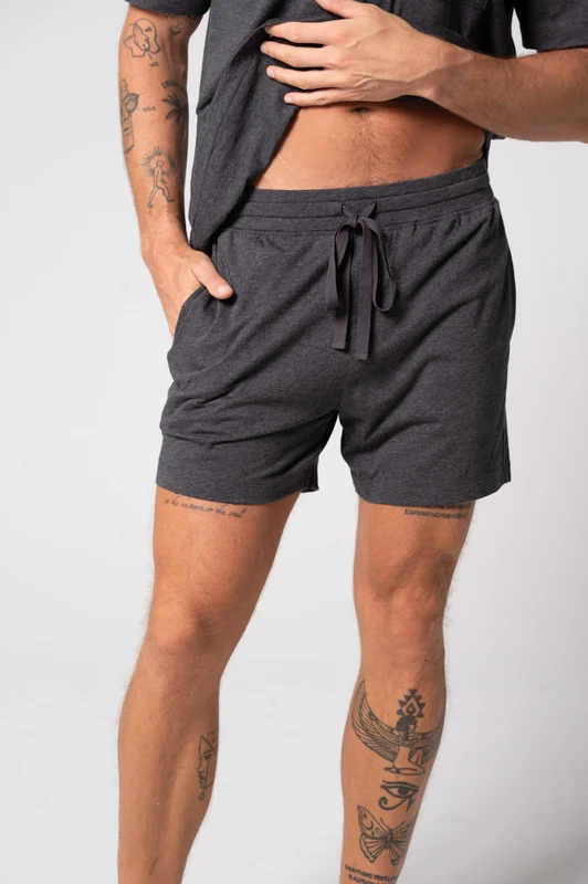 Contare Mens Charcoal CloudSoft Jersey Lounge Short Charcoal / M